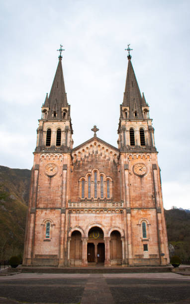 istock Monastery of Covadonga surrounded by mountains 2165548620