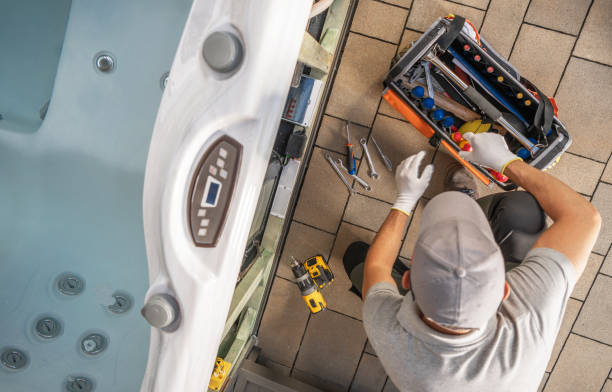 Hot Tub Technician Repairing Jets