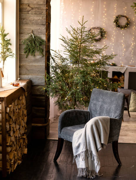an armchair in a Christmas interior