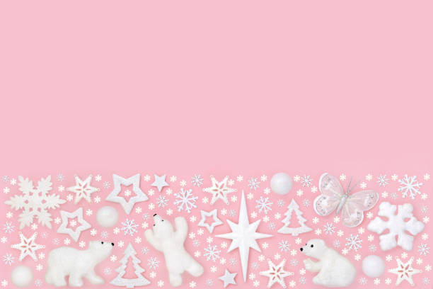 istock Christmas North Pole Polar Bear Snowflake Star Snow Background 2165552393