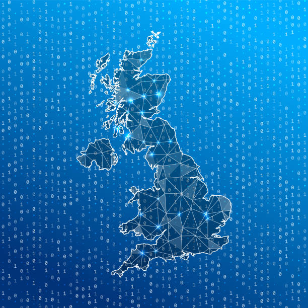 istock Network map of United Kingdom. Country digital connections map. Technology, internet, network, telecommunication concept. Vector illustration. 2165555722