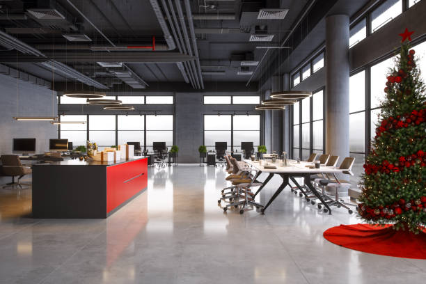istock Modern Office Decorated for Christmas 2165561675
