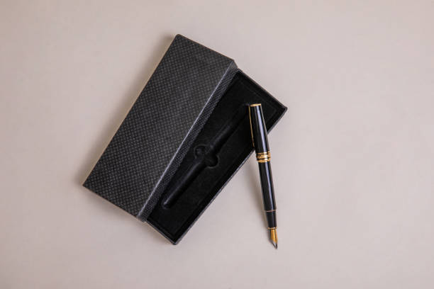 istock black fountain pen in elegant case 2165563194