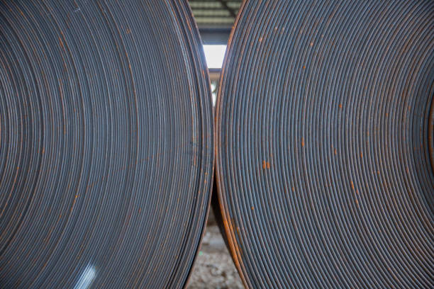 Steel coil， close-up，heavy industry