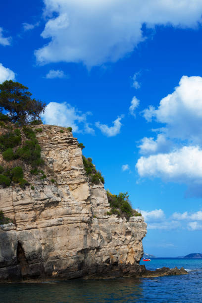Travel concept - paradise island, sea, sky, summer.Agios Sostis in Zakynthos island,Greece.