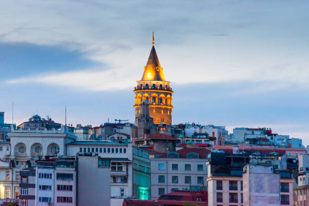 istock Galata tower at night in Istanbul 2165574904