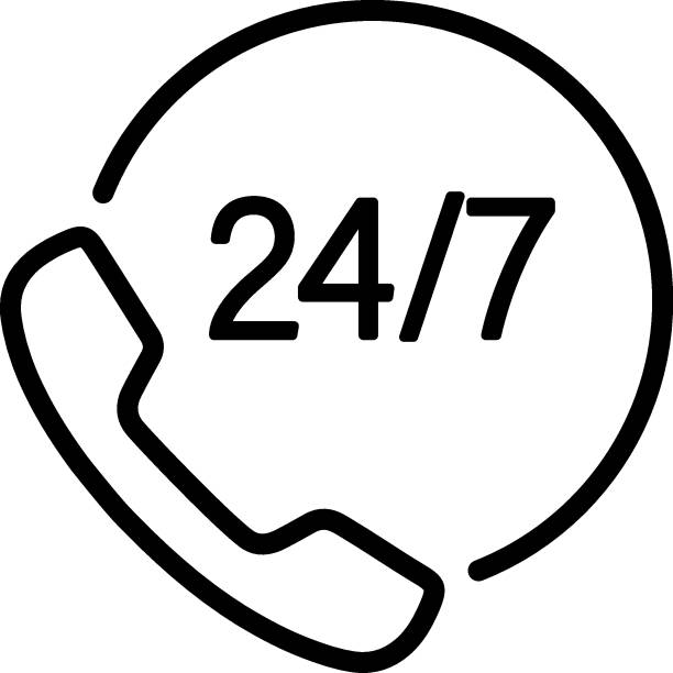 istock 24/7 icon. 24 hours 7 days in week service. Always open icon. Vector illustration 2165575040