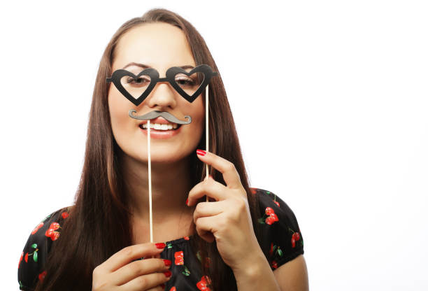 Attractive playful young woman ready for party