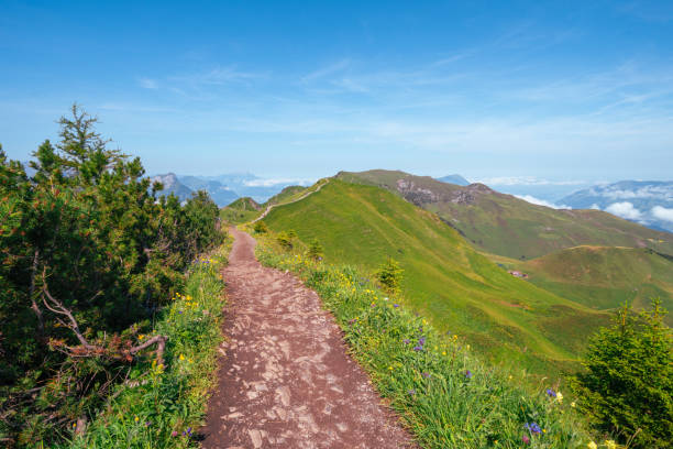 Stoos Ridge hike in Switzerland during summer