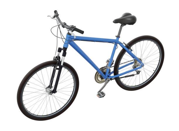 istock Blue bicycle, side top view isolated on white background, 3D illustration 2165581067