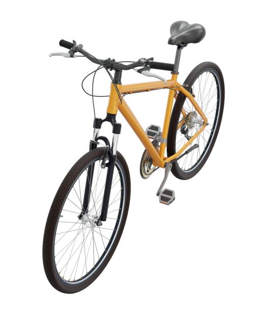 istock Orange bicycle, side top view isolated on white background, 3D illustration 2165581093
