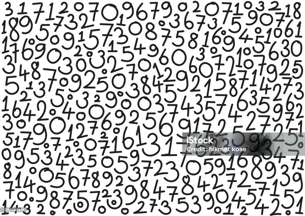 09 Number Hand Drawn 09 Numbers On White Background Scribble 09 Numbers Stock ...