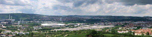 istock Stuttgart panorama with industrial area in summer taken from above 2165587319