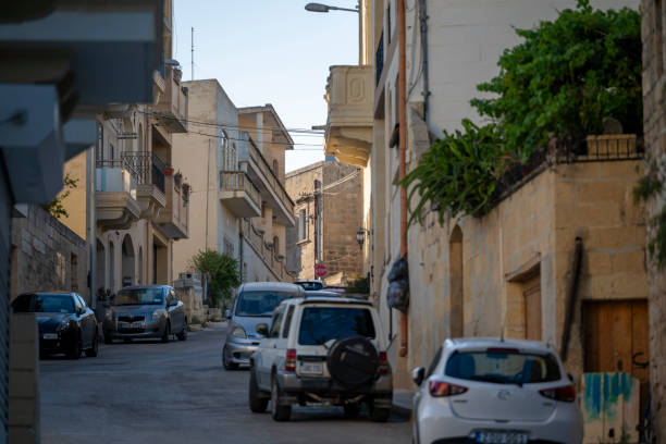 POV perspective driving through old village, Gozo