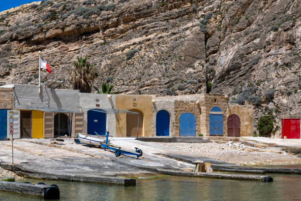 istock Colourful doors at marina 2165605504
