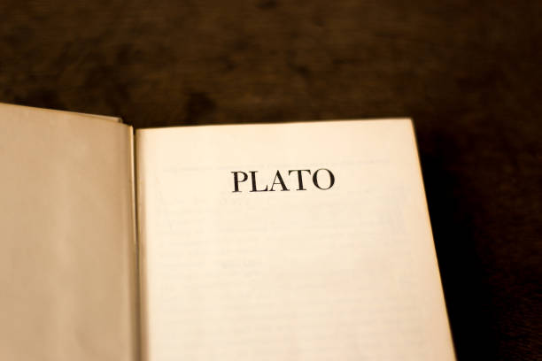 istock Book Open to Title Page: Plato 2165607784