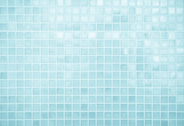 istock Blue light ceramic wall chequered and floor tiles mosaic background in bathroom, kitchen. Design pattern geometric with grid wallpaper texture decoration pool. Simple seamless abstract surface clean. 2165610355
