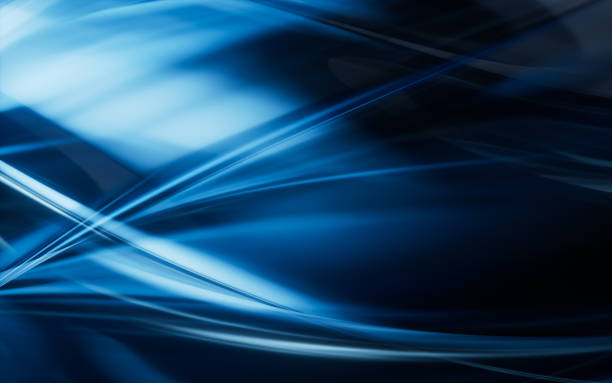 Dark transparent glass curves background, 3d rendering.