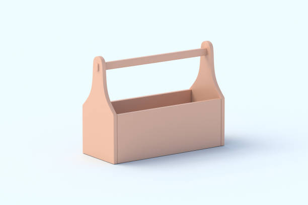 istock Toolbox on gray background. Workshop accessory. Vintage equipment for repair. Holder for different tools. 3d render 2165618308
