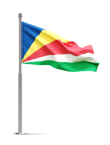 Flag of Seychelles isolated on white background. 3d-rendering