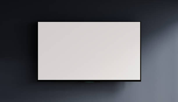 istock LED TV screen mounted on a dark wall, creating a sleek and modern look- 3D rendering 2165631604