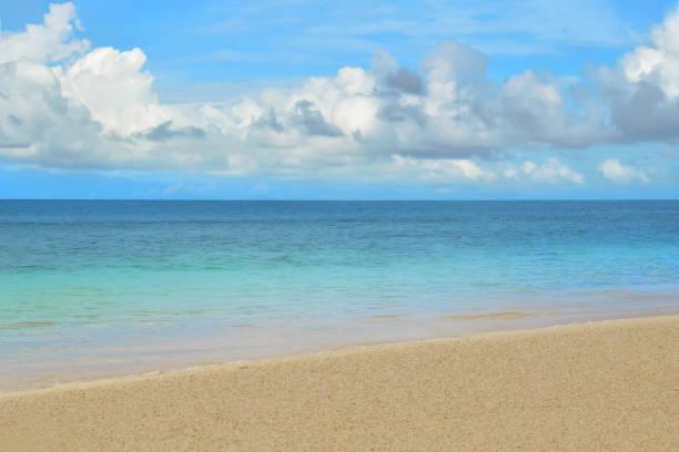 Beautiful tropical beach with blue sky, Nature background