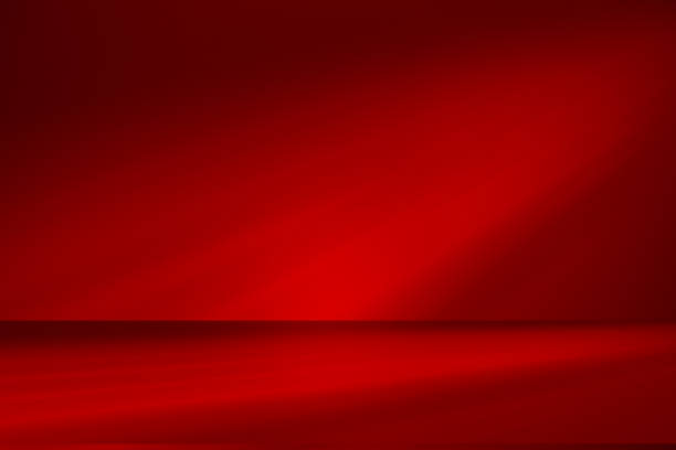 istock Studio style background wall decoration presentation uses white and red tones. with shadows cast from a nearby window, concept creating a decorative 2165633757