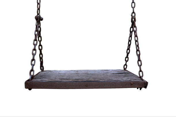 istock Old wooden swing bench. 2165636815