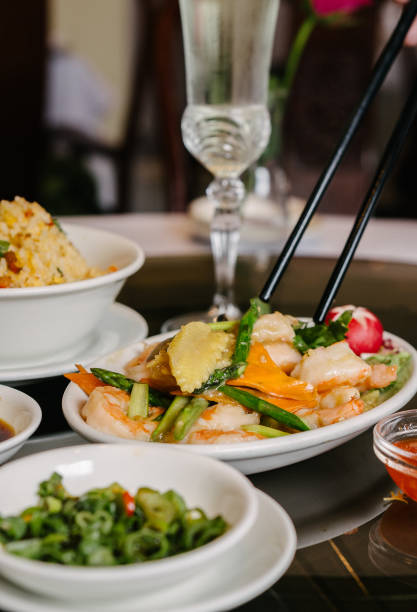 istock Exquisite Chinese Seafood Platter with Assorted Sauces 2165639309