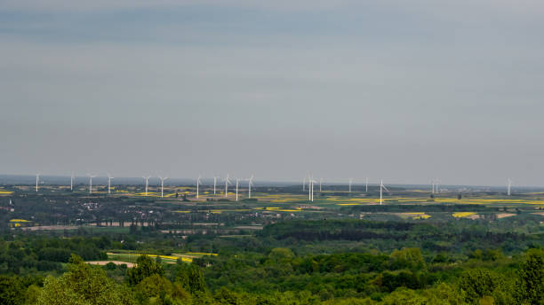 istock Wind turbines generating electricity, alternative sources of power 2165643535