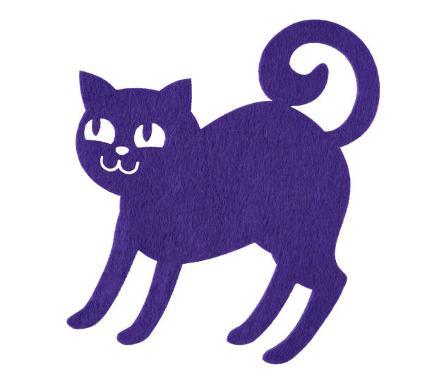Purple felt cat for Halloween decoration