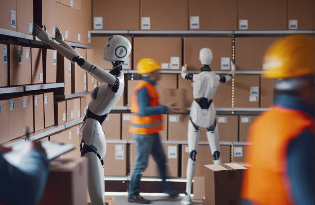 istock People and robots working together in the warehouse 2165647374