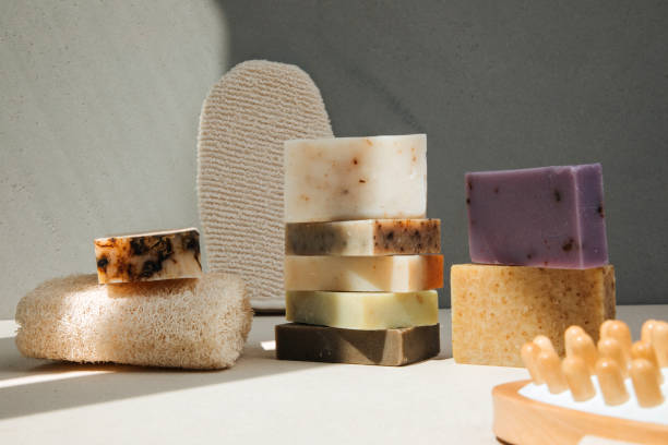 istock Handmade soap from natural ingredients, various herbs. Concept of sustainable use, bath products 2165647607
