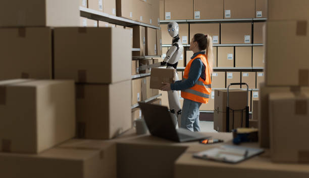 istock Human-robot cooperation at work in the warehouse 2165649867