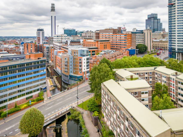 istock Road bridge over a canal in Birmingham 2165653123