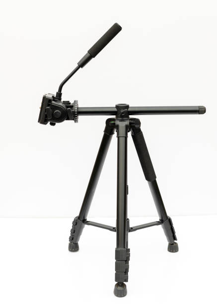 Tripod Stand With 360 Adjustable Fluid Head Multifunctional Tripod Isolated on White Background