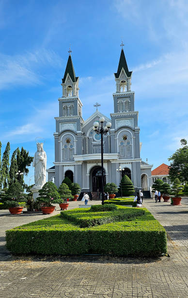 istock Beautiful church against blue sky, Kien Giang province 2165657708