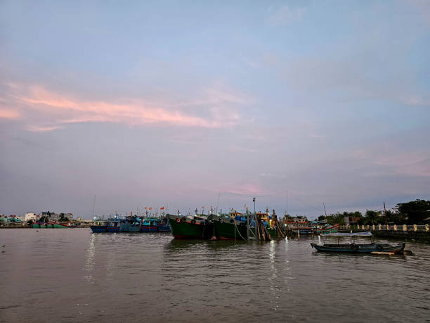 istock Sunset on Tien River, Rach Mieu Bridge, My Tho City 2165659092
