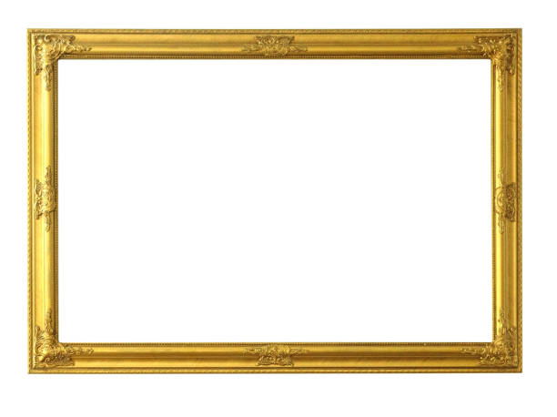 istock Golden wooden carved frame 2165659412