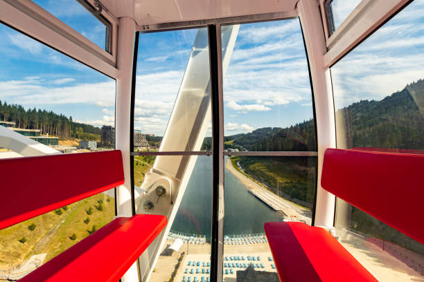 istock Ferris wheel observation cabin view from inside beautiful landscape.. 2165668798