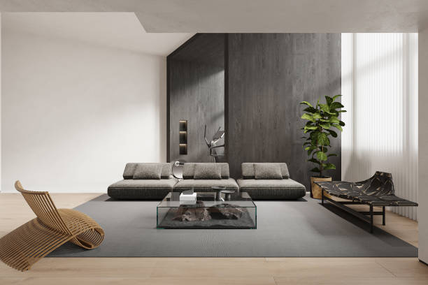 istock Luxurious living room area composition in minimalist style 2165670626