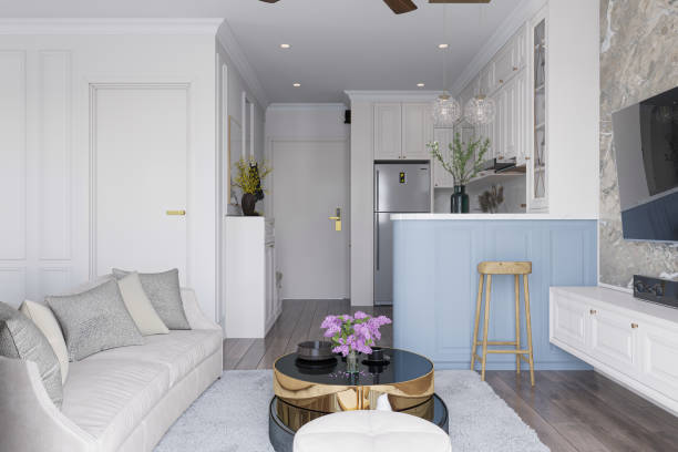 istock complementing a modern living room with clean lines and neutral tones 2165671538