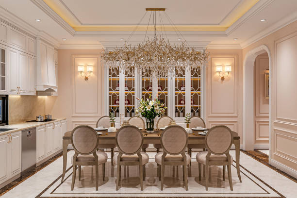 istock Elegant Dining Room Interior with Ornate Details 2165671744