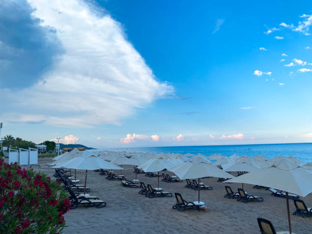 istock View of the empty deserted sea beach 2165674062