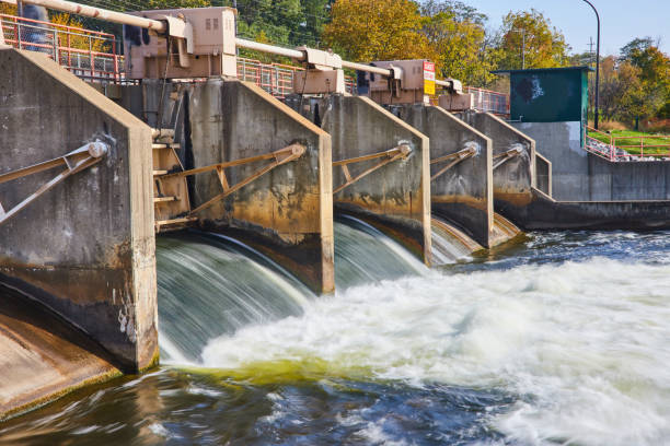 istock Flowing Water at Argo Dam, Hydro Power Infrastructure 2165686546