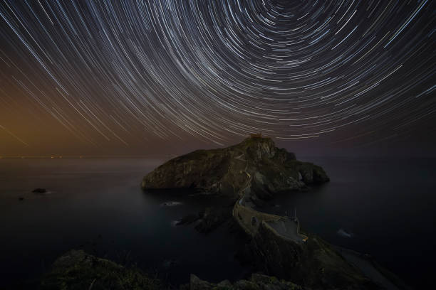 istock Startrail in San Juan de Gaztelugatxe 2165686786