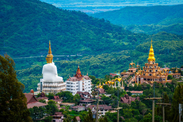 istock Wat Phra That Pha Son Kaew, wide view with mountain views and sky when it's cloudy It is a popular destination landmark for tourists. 2165701200