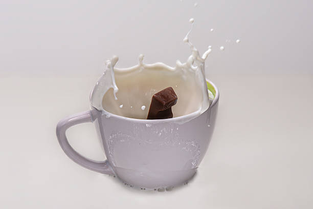 Cup of hot chocolate with fun chocolate bar, Fun 3D coffee concept
