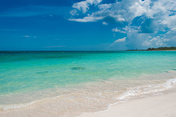 View of Xcacel beach in Chemuyil, Mexico