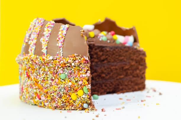 istock A chocolate cake with colorful sprinkles on top 2165714634